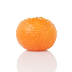 one ripe tangerines isolated on white