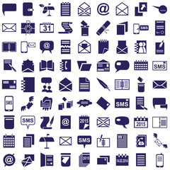 message, letter icons on white