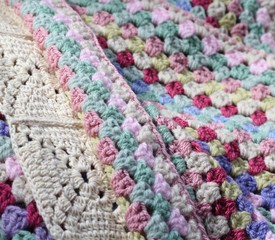 Fototapeta na wymiar Pretty afghan crochet blanket