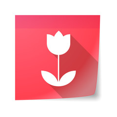 Sticky note icon with a tulip