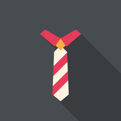 business tie flat icon with long shadow. Vector...