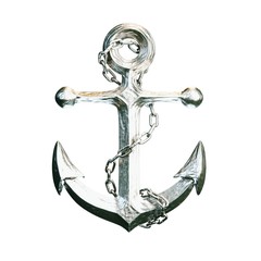 Highly detailed aluminum anchor isolated on white © 3DArt