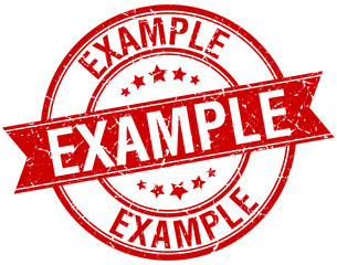 example grunge retro red isolated ribbon stamp