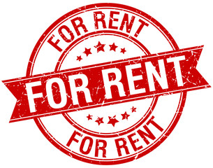 for rent grunge retro red isolated ribbon stamp