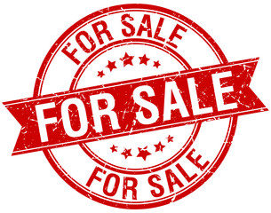 for sale grunge retro red isolated ribbon stamp