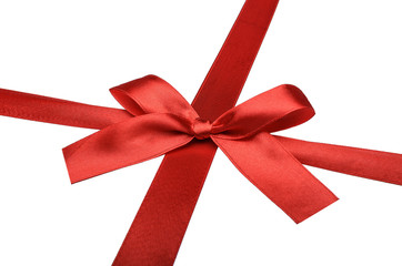 Shiny red satin ribbon