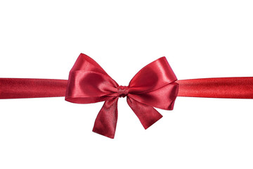 Shiny red satin ribbon