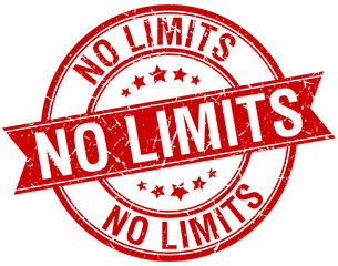 no limits grunge retro red isolated ribbon stamp