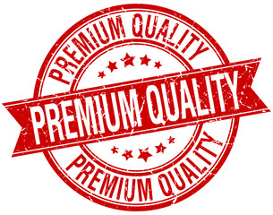 premium quality grunge retro red isolated ribbon stamp