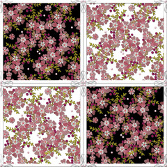 Floral pattern with flowers tile background