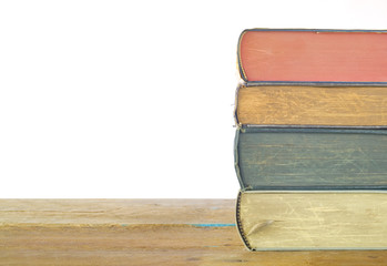 stack of books, isolated on white background,free copy space