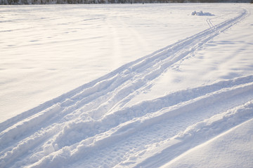 Snow road at winter