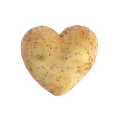 Heart shaped golden potato spud