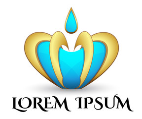 Logo template, water crown, stylized tiara, vector