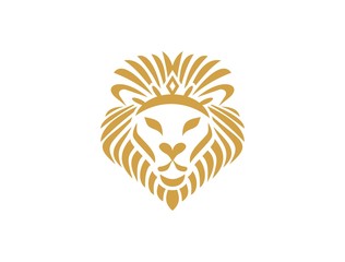 Obraz premium lion head simple logo 2