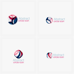 Fototapeta premium Clean elegant circle shaped abstract geometric logo. Universal