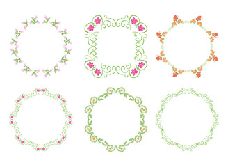 green floral frames - vector set
