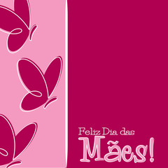 Hand Drawn Portuguese Happy Mother's Day card in vector format.