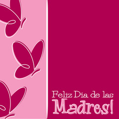 Hand Drawn Spanish Happy Mother's Day card in vector format.