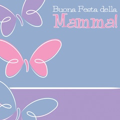 Hand Drawn Italian Happy Mother's Day card in vector format.