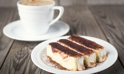 Coffee and cake as a background. Concept and idea