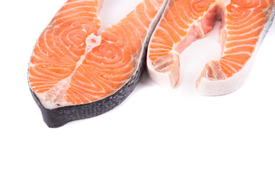 Salmon steak red fish.