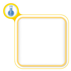 Yellow frame for your text and test tube