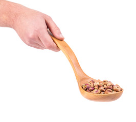 Wooden spoon with raisins