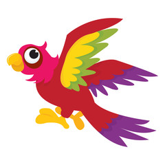 Cartoon Parrot Flying