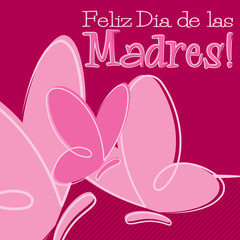 Hand Drawn Spanish Happy Mother's Day card in vector format.
