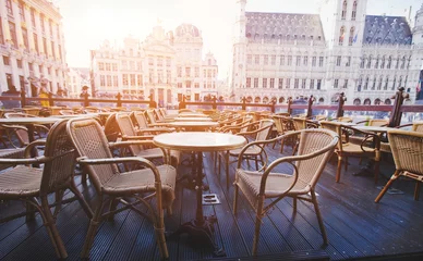 Foto op Canvas mooi café in Brussel, België © Song_about_summer