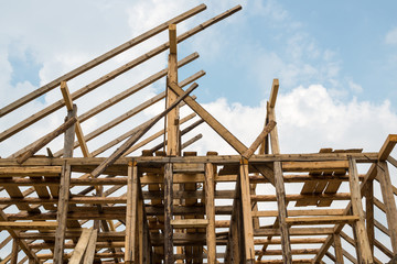 Wooden framing of the new house