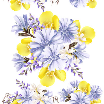 Flower seamless pattern with flowers