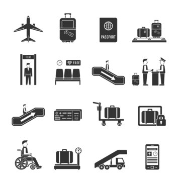 Airport travel icons