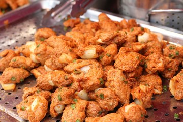 Fried fish patty in the market
