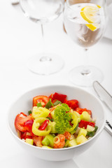 Fresh vitamin salad in restaurant