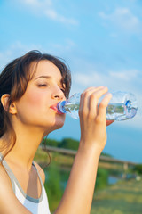 Woman With Mineral Water