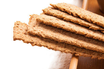 Tray with crispbreads