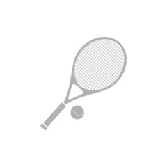 Simple icon racket with the ball for tennis.