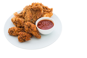 fried chicken is isolated