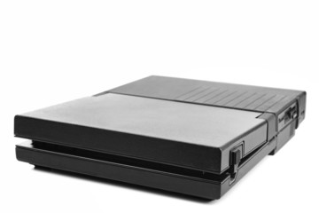 Old laptop isolated on white