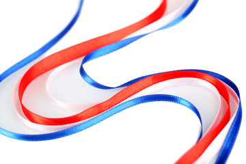 bright silk ribbons isolated on white
