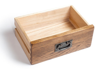 Empty wooden drawer