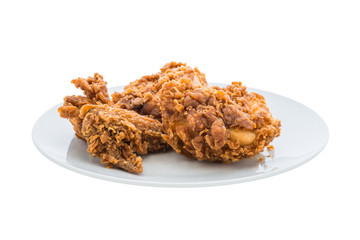 fried chicken is isolated