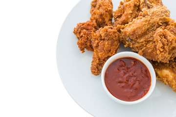 fried chicken is isolated