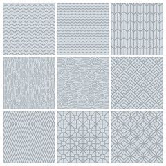 Vector set of simple mono line patterns