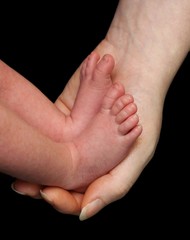 Baby Feet In Mothers Hand