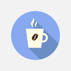 Coffee cup icon. Flat style