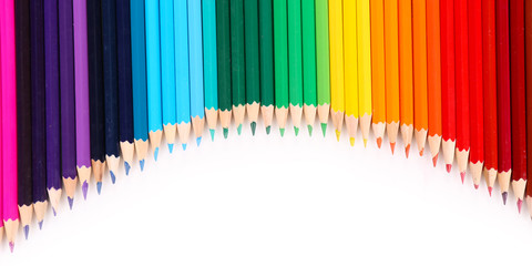 Colorful pencils, isolated on white
