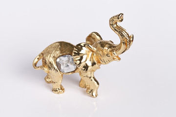 elephant figurine on a white background